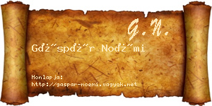 Gáspár Noémi névjegykártya
